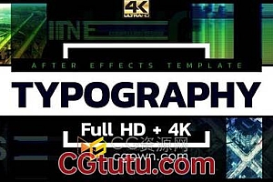 AE模板-Typography 4K分辨率闪快文字动画创意广告视频宣传