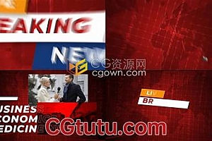 AE新闻片头模板-快速剪辑政治风格重大突发事件报道热门视频开场白