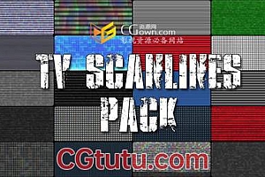 视频素材 20组TV旧电视扫描线噪点损坏雪花叠加合成视频素材