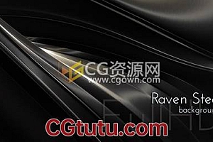 大气黑色抽象金属钢流动背景全高清循环视频素材 免费下载