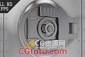 金库锁门安全介绍标志片头+视频素材带Alpha透明通道 免费下载