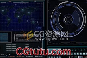 4K分辨率视频合成素材座舱仪表板控制窗口HUD显示器