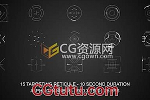 高科技合成视频素材抬头显示瞄准HUD信息动画