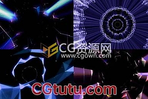 Vj素材9组Plexus点线粒子穿梭视觉背景视频素材