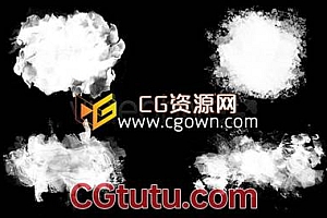 4K分辨率视频素材 22种水墨画笔溶解晕开动画效果