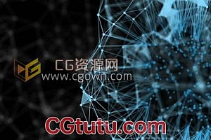 视频素材连接发光点粒子动画科技感背景视频