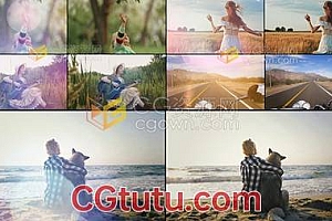 150组镜头漏光耀斑光晕散景炫光与实拍视频叠加光效视频素材下载