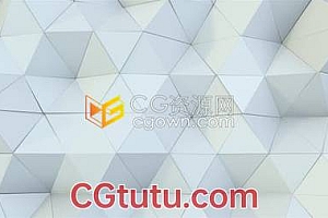 视频素材-柔和灯光带阴影优雅灰白色多边形菱形表面运动抽象背景动画