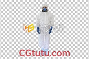 实拍视频素材下载医护人员医生穿着感染新冠病毒防护服带透明通道