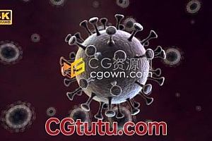 4K超高清分辨率新型冠状病毒微生物支原体covid-19形状背景视频素材