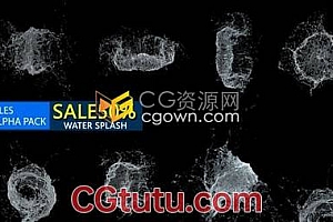8组水飞溅慢动作动画效果视频素材带透明Alpha通道