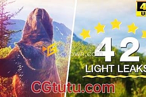42组4K分辨率光效视频素材下载镜头光晕泄漏光效散景叠加效果