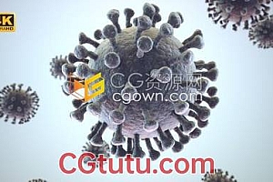 4K分辨率COVID-19新型冠状病毒肺炎微生物图形动画视频素材下载