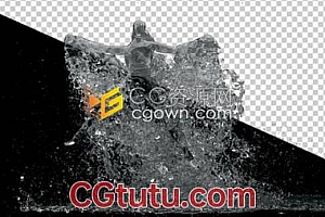 模拟水特效效果流动水动画舞蹈带动飞溅视频素材带Alpha通道