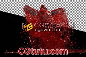 酒红色效果流动水动画舞蹈带动飞溅模拟水特效视频素材下载