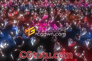 VJ素材-彩色宝石发光DJ视觉效果背景视频素材4K分辨率
