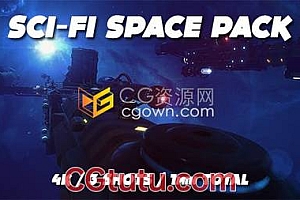 4K视频素材-太阳系科幻太空宇宙航天飞机飞船场景动画视频