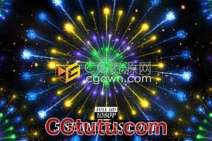 视频素材-5种喷射效果五彩缤纷的烟花狂欢节庆典背景视频素材