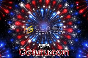 视频素材-5种烟花效果周年纪念日狂欢节庆典聚会背景素材