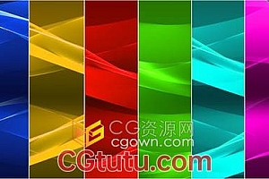 视频素材-抽象波浪线运动图形效果循环视频背景素材