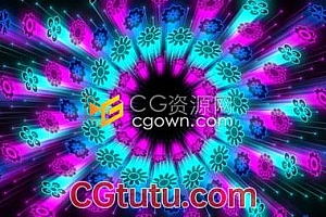 VJ素材-炫丽万花筒效果霓虹灯循环背景视频素材免费下载