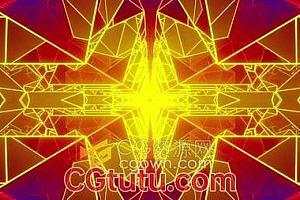 VJ素材-4k抽象几何图形不规则拼接背景电子自动化循环效果视频