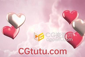 视频素材-温馨浪漫心型动画背景适用于情人节活动装饰婚庆动态海报