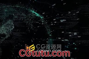 视频素材-全球地球通信计算机连数据接信息图HUD科技背景视频
