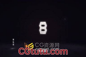 视频素材-4K分辨率倒计时10秒闪电RGB故障数字动画
