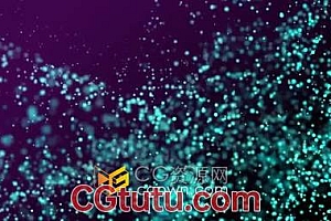 视频素材-抽象雪花粒子飘散乱动画效果素材