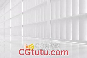 视频素材-明亮干净白色空房间3D建筑公寓空置室内
