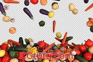 视频素材-新鲜蔬菜叠加过渡动画带透明Alpha视频转场