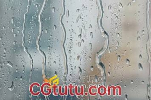 实拍素材-4K超高清窗户上的雨滴水珠沿玻璃窗滑落视频素材免费下载
