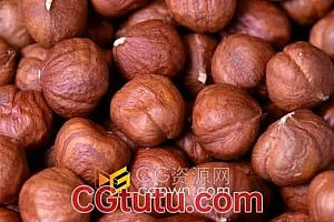 特写榛子食品板栗尖栗实拍视频素材1080P分辨率