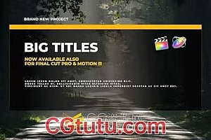 Big Titles FCPX插件20组大边框演示幻灯片介绍文字标题动画