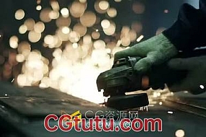 实拍素材-工业生产视频素材焊工在工厂焊接金属明亮的金属火花飞舞