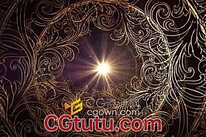 复古装饰品花卉图案场景动画VJ素材背景视频