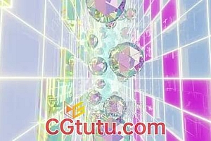 抽象空间全息几何场景梦幻楼梯4K分辨率VJ素材背景视频
