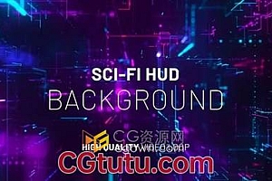 背景视频素材赛博朋克数据数字未来HUD界面VJ隧道素材