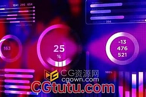 公司数据信息图表条形图动画背景视频素材