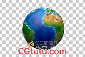 4K分辨率3D地球动画带Alpha通道合成视频素材