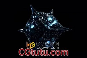 4K分辨率恶魔立方体VJ循环动态图形带透明通道视频素材
