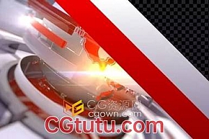 新闻广播地球图形动画转场视频素材带透明通道