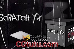 Scratch FX 制作胶片划痕闪动效果4K分辨率合成视频素材