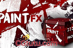 Paint FX 75种油漆飞溅笔刷绘画纹理动画效果视频素材4K