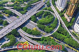 航拍广西南宁城市交通立交桥实拍视频素材