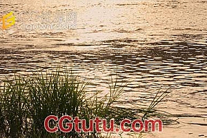 夕阳下湖水湖面波光粼粼唯美空镜意境自然风景实拍视频