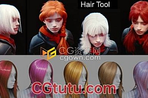 Blender插件Hair Tool v3.2.0头发生成器 + Library预设库与贴图