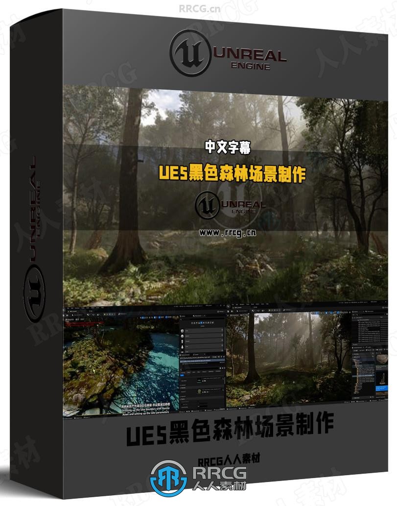 【中文字幕】UE5黑色森林自然环境场景制作流程视频教程