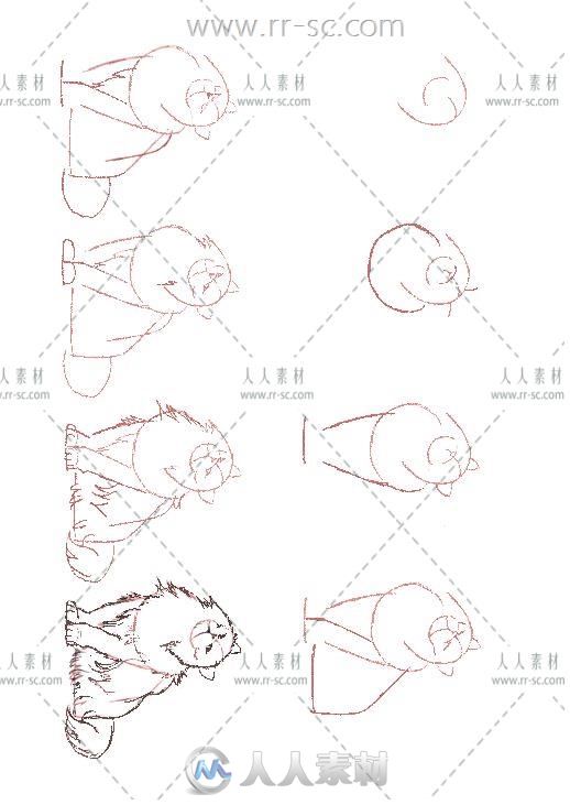 50种可爱的猫咪画法线稿素材